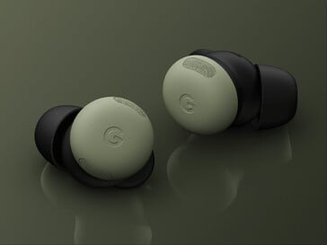 Pixel Buds 2 Pro в цвете «Моховый зелёный».