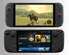 Nintendo Switch 2 сидит над Steam Deck (Источник изображения: Nintendo of America, Valve с редактированием)