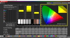 CalMAN ColorChecker (профиль: Native, целевое цветовое пространство: P3)