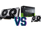 MSI GeForce RTX 5060 Ti Ventus 2x OC Plus 16 ГБ (слева) и 8 ГБ (справа). (Источник изображения: Mindfactory, отредактировано)