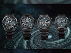Слева направо - Seiko Astron SSH187, SSJ039, SBXY105 и SBXY107 - изображены на фоне закрученной галактики. (Источник изображения: @plus9time on Instagram)