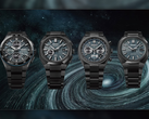 Слева направо - Seiko Astron SSH187, SSJ039, SBXY105 и SBXY107 - изображены на фоне закрученной галактики. (Источник изображения: @plus9time on Instagram)