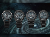 Слева направо - Seiko Astron SSH187, SSJ039, SBXY105 и SBXY107 - изображены на фоне закрученной галактики. (Источник изображения: @plus9time on Instagram)