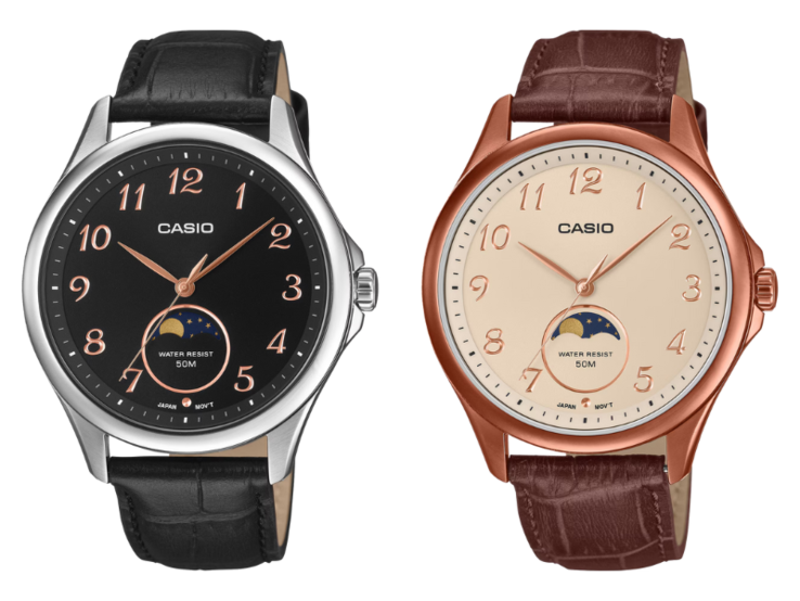 Часы Casio Standard MTP-M110L-1AV (слева) и MTP-M110RL-5AV (справа). (Источник изображения: Casio, отредактировано)
