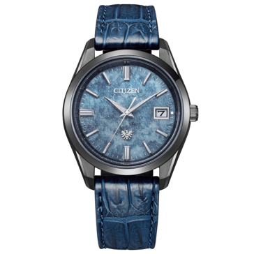 Часы Citizen 30th Anniversary Eco-Drive с голубым циферблатом из бумаги васи. (Источник изображения: Citizen)