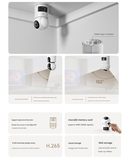 Дизайн и особенности Smart Camera 4 Dual Camera Edition (Источник изображения: Xiaomi - машинный перевод)