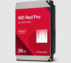 Жесткий диск Red Pro NAS емкостью 26 ТБ - один из самых емких дисков CMR, доступных на сегодняшний день. (Источник изображения: Western Digital)