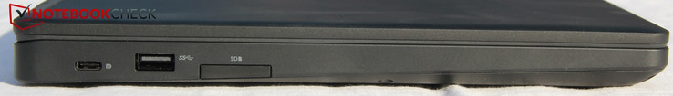 Левая сторона: USB Type-C с поддержкой Displayport, USB Type-A 3.1, SD кардридер