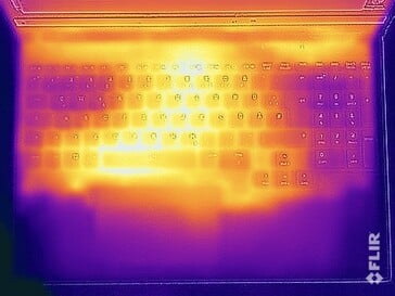Стресс-тест на определение температуры поверхности (вверху)