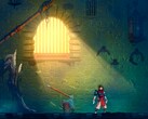 Скриншот Dead Cells Steam с персонажем, стоящим в солнечном луче в тюремной камере
