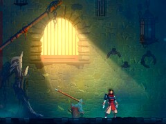 Скриншот Dead Cells Steam с персонажем, стоящим в солнечном луче в тюремной камере