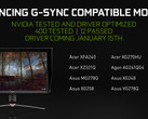 G-Sync станет доступен на многих не поддерживаемых ранее мониторах, но Game Ready драйвера будут оптимизированы только помеченных как "G-Sync-совместимы" мониторов. (Изображение: NVIDIA)