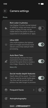 Настройки фотоаппарата: Фото contd.