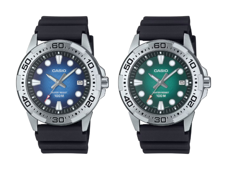 Слева направо: часы Casio Marine Sports MTD-140-2AV и MTD-140-3AV. (Источник изображения: Casio, отредактировано)