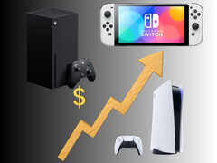 Рост цен на Xbox, Switch и PS5 показан на графике (Источник изображения: Xbox Gaming, Sony PlayStation, Nintendo of America с правками)