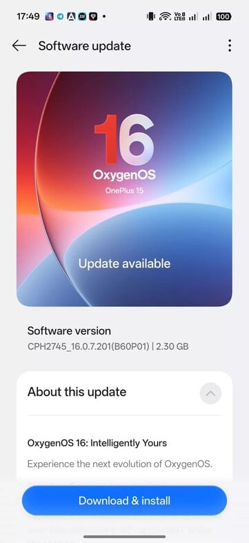 OxygenOS 16.0.7.201 OTA на OnePlus 15