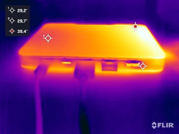 Карта нагрева тыловой стороны при нагрузочном тестировании