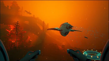 На фото: Скриншот игрового процесса из игры Subnautica 2.