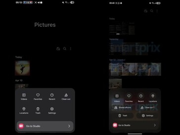 Слева: Приложение "Галерея" на One UI 7. Справа: Приложение "Галерея" в One UI 8 (отредактировано). (Источник изображения: Smartprix)