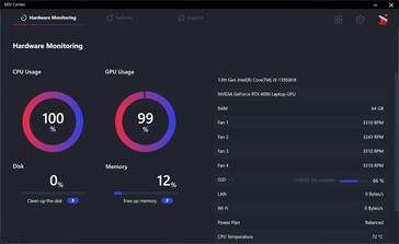 Скорость вентиляторов при стресс-тесте