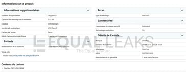 OnePlus 15 в раннем листинге на Amazon France (Источник изображения: Equal Leaks)