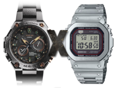 Новая утечка информации о Casio MR-G намекает на пересечение этих двух миров. На фото - Casio MRG-G1000HT-1A слева, "X" посередине, и квадратный G-Shock Casio MRG-B5000 справа. (Источник изображения: Casio - Отредактировано)