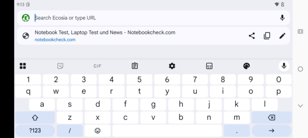 Клавиатура в альбомном режиме