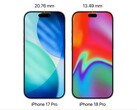 Динамический остров iPhone 17 Pro в сравнении с iPhone 18 Pro, о котором ходят слухи.