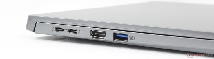 Слева: HDMI 2.1, USB-A 3.2 Gen. 1, 2x USB-C 4.0 (включая DisplayPort и подключение питания)