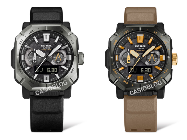 Часы Casio PRWB1000-1 (слева) и PRWB1000-5 (справа). (Источник изображения: Casioblog, отредактировано)