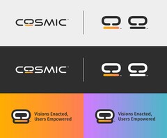System76 представляет логотип своего Cosmic Desktop в различных вариациях (Изображение: System76).