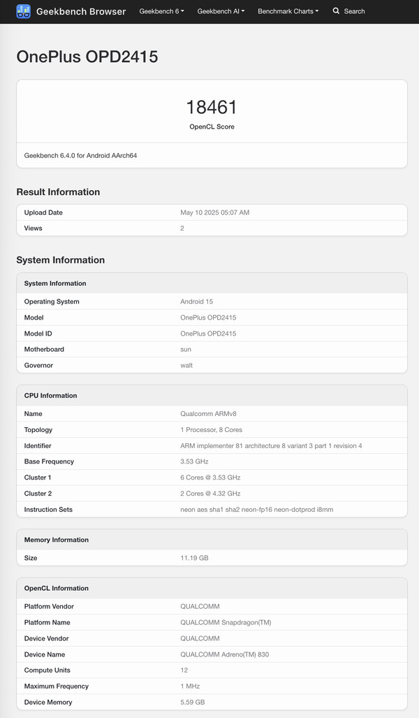 (Источник изображения: Geekbench)