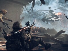 Солдат Battlefield 6 целится из РПГ в боевой вертолет. (Источник изображения: EA)