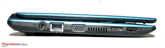Слева: Разъем питания, Rj-45 (LAN), VGA, HDMI, USB 2.0