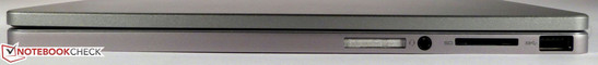 Справа: USB 3.0, SD-кардридер, 3.5-мм 2-в-1 аудиоразъем, динамик