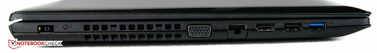 Слева: Вход питания, VGA, Ethernet, HDMI, 1 x USB 2.0, 1 x USB 3.0