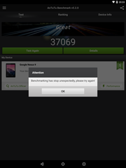 Бенчмарк AnTuTu v5.2 вылетел, не завершившись...