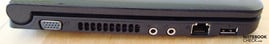 Левая сторона: аналоговый VGA выход, вентиляционная решетка, 2 аудио разъема, LAN, USB 2.0
