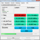 AS SSD Benchmark: 233/212 MB/s read/write