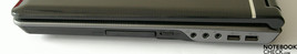 Справа: ExpressCard, выключатель WLAN, S/PDIF, наушники, микрофон, 2x USB