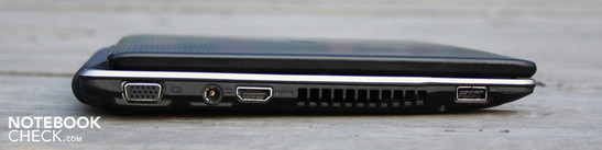 Слева: VGA, AC, HDMI, USB 2.0