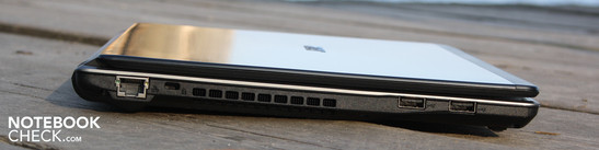 Слева: Ethernet, Kensington, 2 x USB 2.0