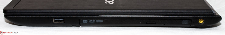 Справа: USB 2.0, DVD-привод, разъем питания