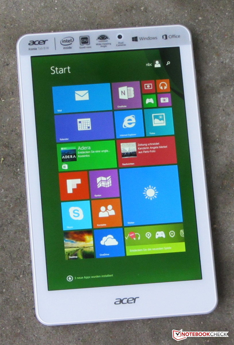 Обзор планшета Acer Iconia Tab 8 W (W1-810) - notebookcheck-ru.com Обзоры