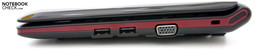 Справа: 2x USB 2.0, VGA, разъем для замка Кенсингтона