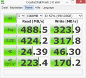 Crystal Disk Mark: 488 MB/s (Seq. R.)