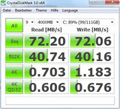 Crystal Disk Mark: чтение, 72 Мб/с