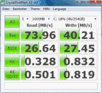 Crystal Disk Mark 3.0: 74MB/s read