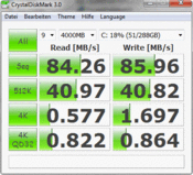 Crystal Disk Mark - 84 Мб/с