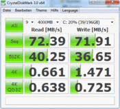 Crystal Disk Mark 3.0 72 Mб/с